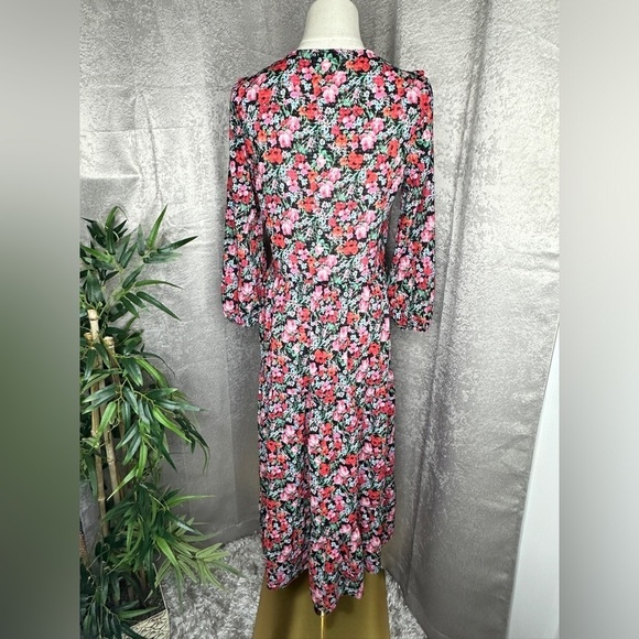 Zara Women’s V-Neck Floral Print Multi Sheer Tiered Maxi Dress Sz XS - Picture 9 of 13